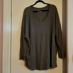 Grey waffle long sleeve shirt